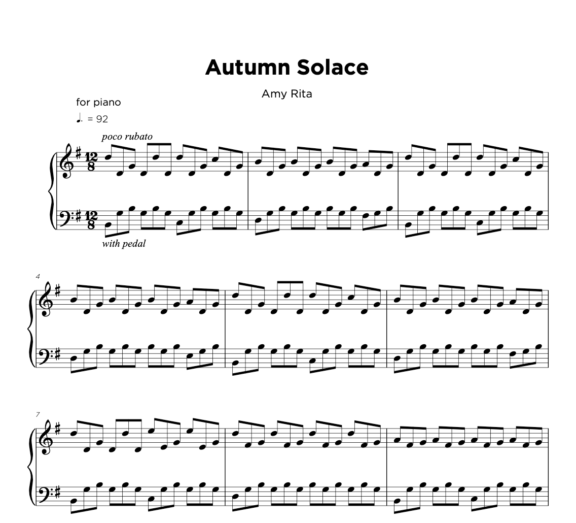 Autumn Solace - Sheet Music