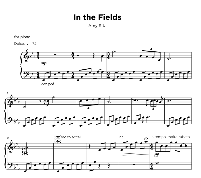 In the Fields - Sheet Music