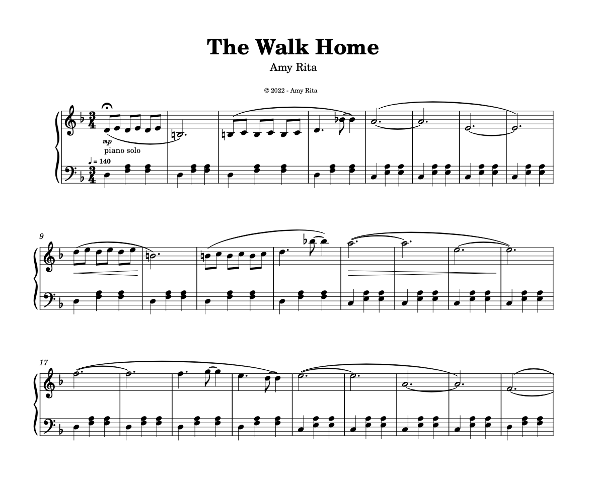 The Walk Home - Sheet Music
